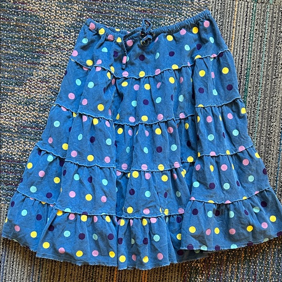 Mini Boden Polka Dot Midi Tiered Ruffle Skirt - Picture 1 of 3